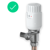 A thermostatic radiator valve. Typically 2.5 inches in height and 1.5 inches in width.